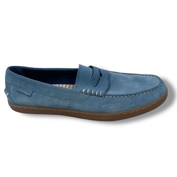 Cole Haan Penny Loafers Men’s 12 M Light Blue Suede Slip-On Casual Shoes C30949 - Picture 1 of 8